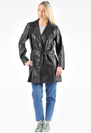 LEATHER TRENCH COAT MINI