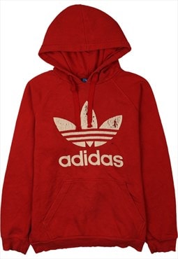 Vintage 90's Adidas Hoodie Spellout Pullover Red XLarge