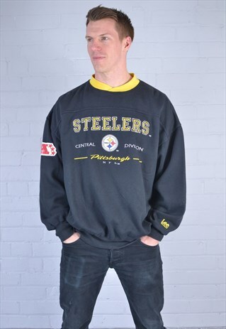 BLACK STEELERS COLLEGE SWEATER