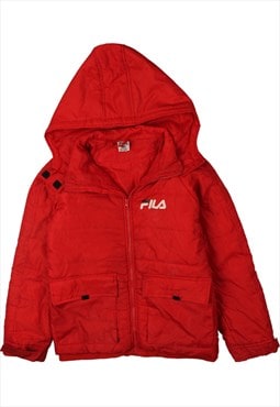 Vintage 90's Fila Puffer Jacket Hooded Full zip up