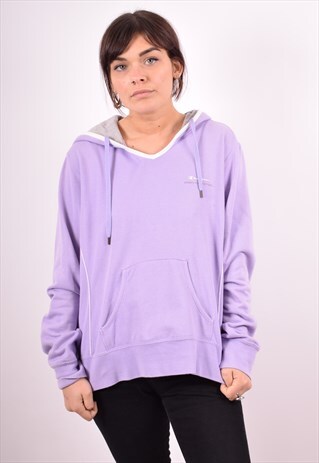 CHAMPION WOMENS VINTAGE HOODIE JUMPER XL PURPLE 90S