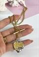 1990'S HEART T-BAR NECKLACE WITH ENGRAVED LOVE MESSAGE
