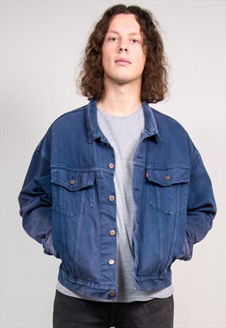 90'S VINTAGE DARK NAVY BLUE DENIM LEVI'S JACKET