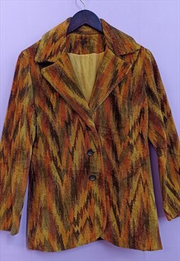 Vintage 1970s chevron blazer jacket