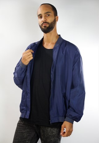 SILK JACKET / BOMBER JACKET BLUE
