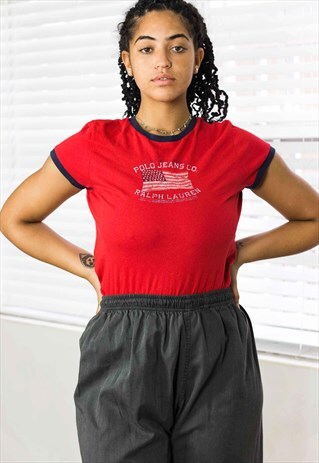 VINTAGE RALPH LAUREN T-SHIRT LOGO 90S L 4.8