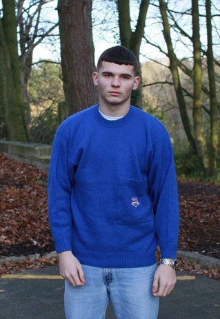 RARE VINTAGE HUGO BOSS COLLEGE KNITTED SWEATER