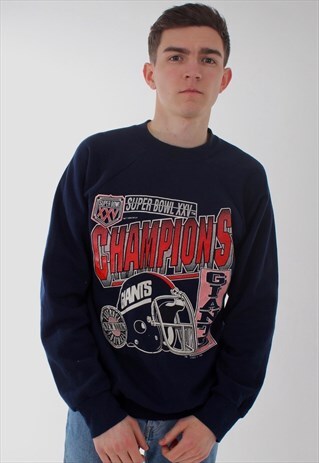 VINTAGE 90'S USA NFL GIANTS SUPER BOWL PRINT SWEATSHIRT
