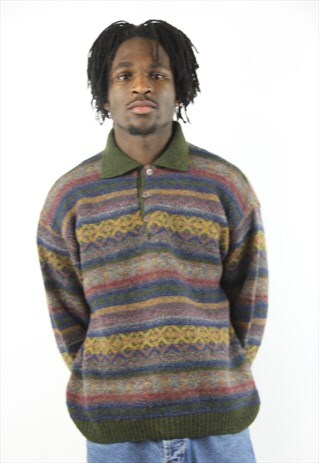 VINTAGE LANCETTI PATTERNED KNIT JUMPER