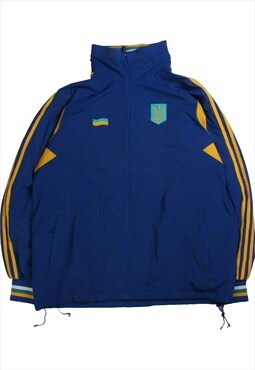Vintage  Adidas Windbreaker Jacket Ukraine Full Zip Up Blue