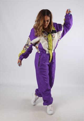 VINTAGE CAMPUS FULL SKI SUIT SNOW SPORTS UK L 14 (K94E)