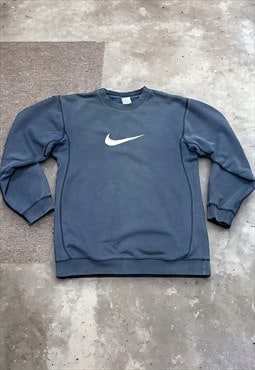 Vintage Early 00s Blue Nike Crewneck Embroidered Sweatshirt 