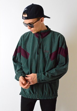 VINTAGE 90S FOREST GREEN VELVETY BOMBER JACKET