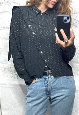 90s Crop Jacket With Coins And Chain