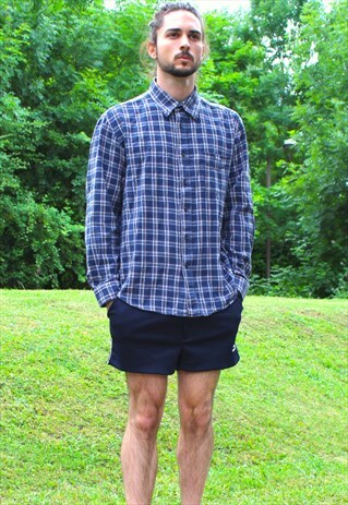 VINTAGE 90S USA CHECKED FLANNEL SHIRT - MEDIUM - FESTIVAL