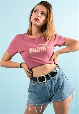 VINTAGE PINK PUMA TEE SHIRT