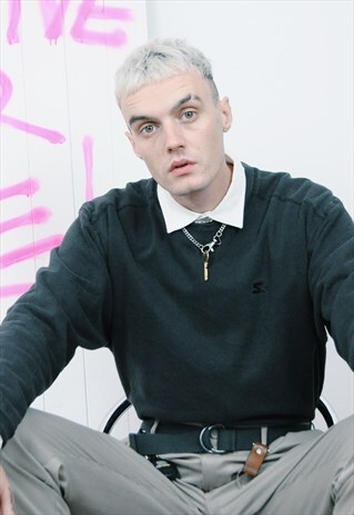 VINTAGE 90'S STARTER EMBROIDERED SWEATSHIRT BLACK