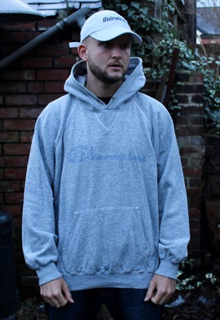 VINTAGE CHAMPION SPELL OUT HOODIE XL