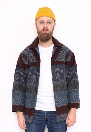 VINTAGE WOOL AZTEC PRINT JACKET