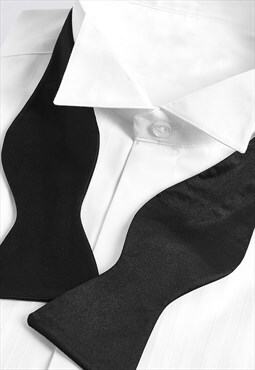 Black Polyester Self Tie Prom Bow Tie
