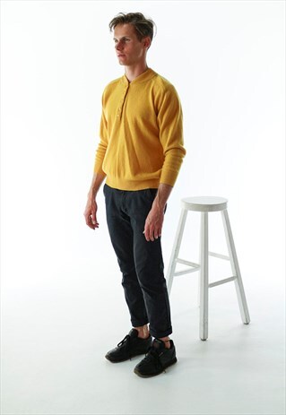 MUSTARD LONG SLEEVE SWEATER / BASIC COMFY JUMPER