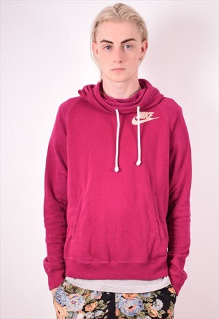 NIKE MENS VINTAGE HOODIE JUMPER LARGE PURPLE 90S