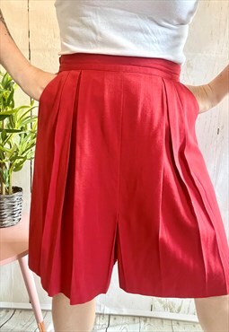 Vintage Red Culottes Retro 80's Shorts