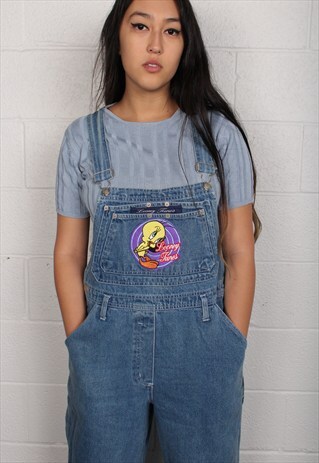 RADICAL 90'S TWEETY BIRD DENIM OVERALLS