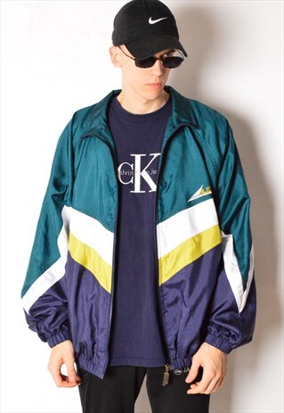 VINTAGE 90S COLOUR BLOCK TRACK JACKET