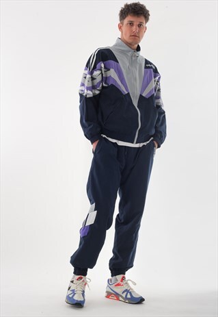 VINTAGE ADIDAS ORIGINALS JACKET AND PANTS 90S BLUE PURPLE