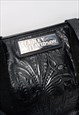 00'S VINTAGE LARGE TOTE BAG BLACK PAISLEY PATTERNED