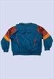 1992 MULTI TEAL BLUE BROWN FLEECE LINED SKI SNOW JACKET