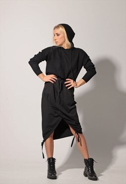 Asymmetrical overlapping pencil skirt in soft jersey