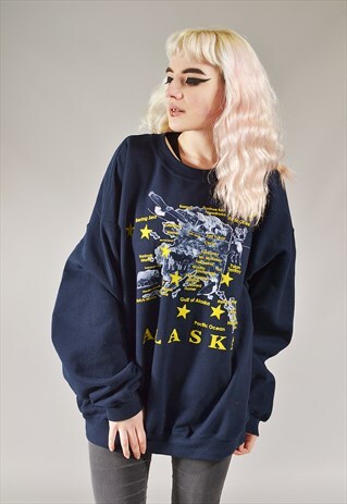 VINTAGE ALASKA SWEATSHIRT NAVY BLUE