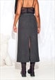 VINTAGE Y2K PENCIL MAXI SKIRT IN GREY