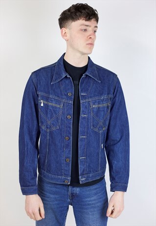 VINTAGE 90S DEEP BLUE DENIM JACKET