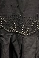 BLACK BEADED HEAVY PLEATED SKIRT DRESS 
