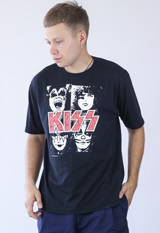 VINTAGE MENS KISS TOUR BIG LOGO T-SHIRT
