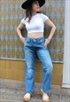 LEVI'S 514 MID BLUE DENIM HIGH RISE TALL JEANS 32"/ 82CM