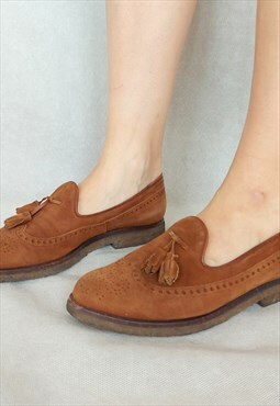 Vintage Brown Suede Jil Sanders Loafers, EUR 37, UK 4, US 6