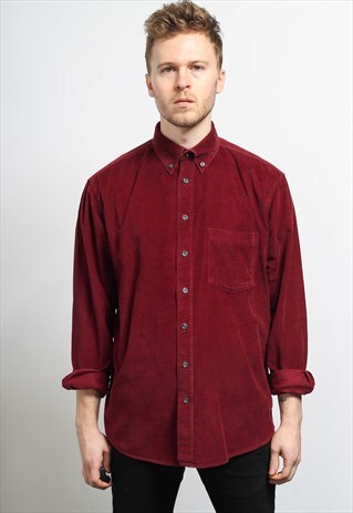 VINTAGE CORDUROY CORD SHIRT RED