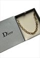 Y2K 90s Vintage Dior Necklace spellout Logo Gold Tone