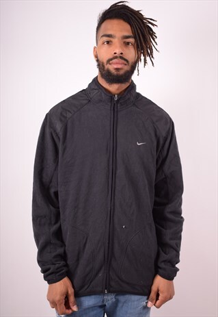 NIKE MENS VINTAGE FLEECE JACKET XL BLACK 90S