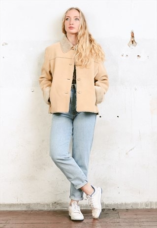 VINTAGE 90S FAUX SHERPA JACKET