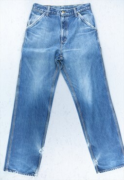 90s Carhartt Blue Blue Workwear Denim Jeans - B2554