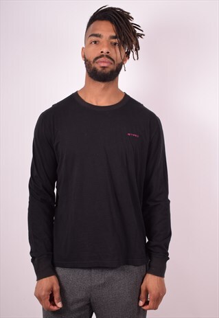 ETRO MENS VINTAGE TOP LONG SLEEVE LARGE BLACK 90S