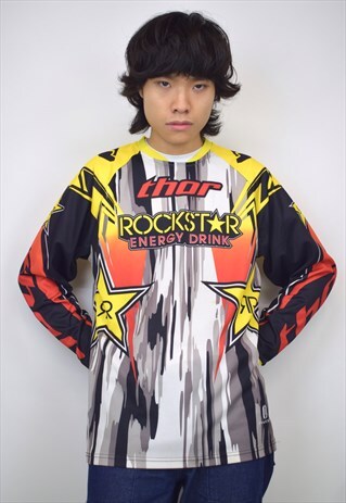 VINTAGE ROCKSTAR ENERGY RED YELLOW SWEATSHIRT