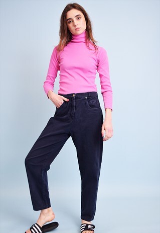 90'S RETRO OVERSIZED SHORT CUT DENIM JEANS