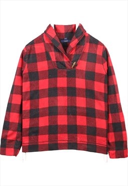 Vintage 90's Chaps Fleece Jumper Lumberjack Check Red,