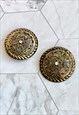 90S SILVER DECORATIVE EARRINGS STATEMENT VINTAGE JEWELLERY 